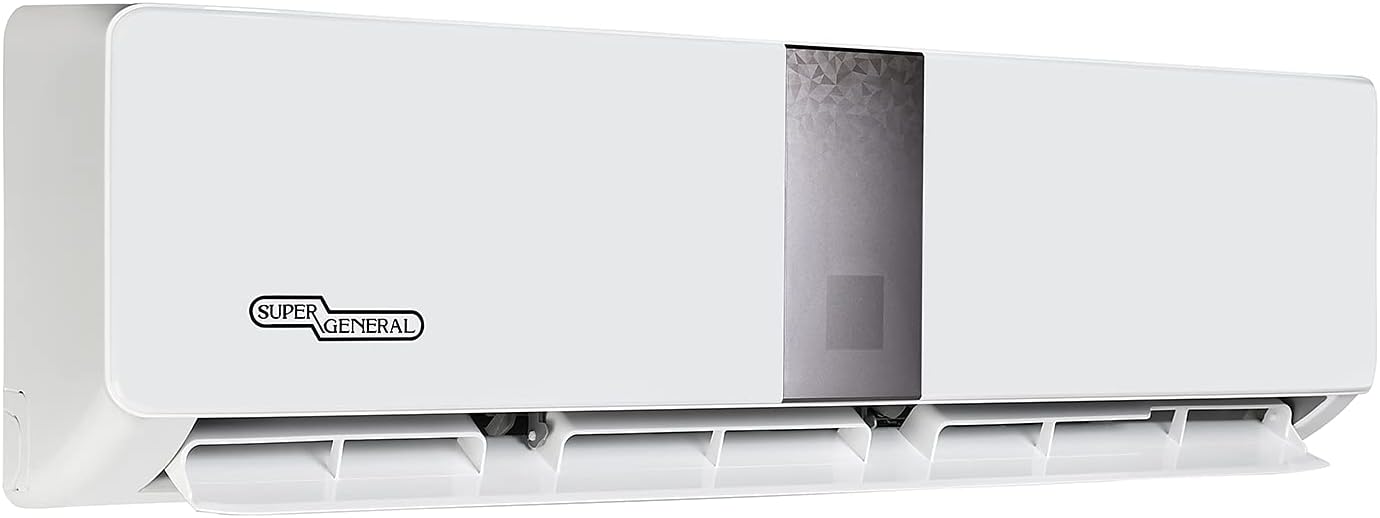 Super General 1.5 Ton Split Air Conditioner, 18000 BTU, Reciprocating Compressor, Auto Restart, Gold Fin, 4-way swing, SGS-191-HE, White - 104.5 x 30.5 x 40.5 cm, 1 Year Warranty