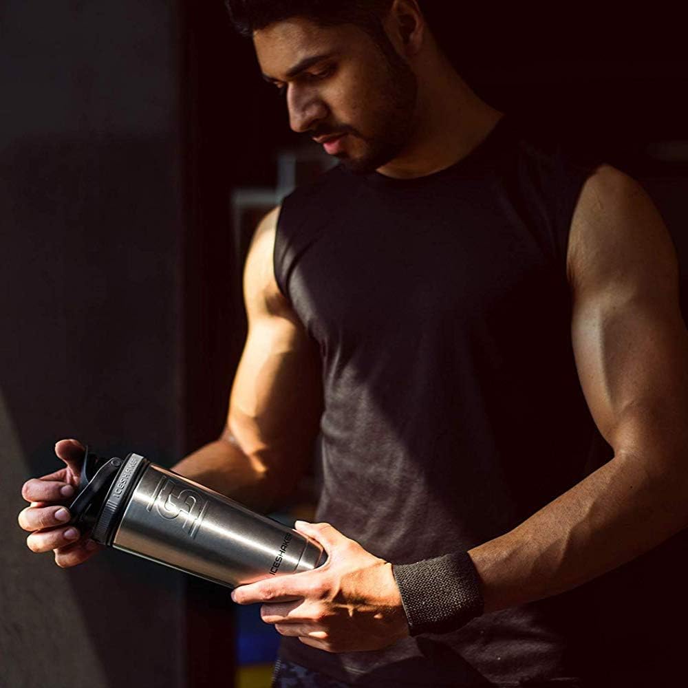 Ice Shaker 770ml Stainless Steel Insulated Water Bottle Protein Mixing Cup - Holds Ice for 30+ Hours As seen on Shark Tank