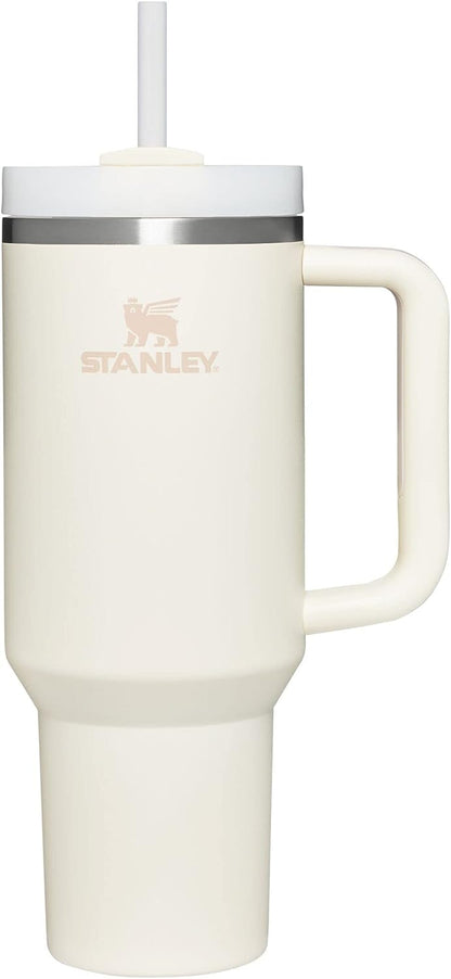 Stanley Quencher H2.0 FlowState Stainless Steel Vacuum Insulated Tumbler with Lid and Straw for Water, Iced Tea or Coffee, Smoothie and More, Cream, 40 oz