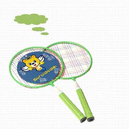 Badminton Racket for Children 1 Pair, Nylon Alloy Durable Badminton Racquet Set for Kids Indoor/Outdoor Sport Game（Including 4 Badminton and 2 Table Tennis）