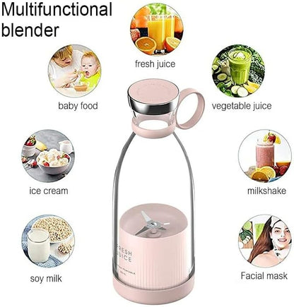 DLORKAN Portable Mini Blender for Fresh Juice, Smoothies, Shakes with Magnetic Wireless Charging, Personal Travel Blender for On The Go Blending (White)