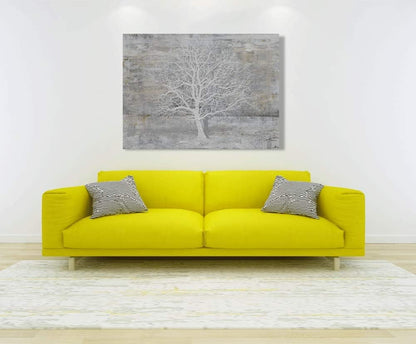 Yihui Arts Abstract Landscape Canvas Art Hand Painted 3D Tree Paintings with Gold Foil for Wall Decor Modern Artwork Pictures Living Room Bedroom Decoration