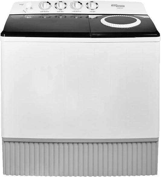 Super General 20 kg Twin-tub Semi-Automatic Washing Machine, White/Black, efficient Top-Load Washer with Lint Filter, Spin-Dry, SGW-2056, 102 x 62 x 105 cm, 1 Year Warranty