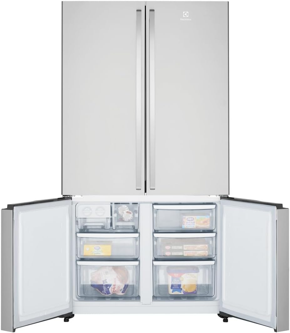 Electrolux Refrigerator, 4 Door Side by Side, French door, 600 Liters, No Frost Fridge, Inverter Compressor, Steel, Made in Thailand, EQA6000X"Min 1 year manufacturer warranty"