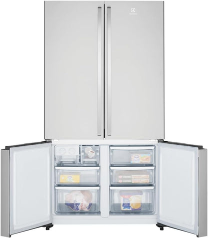 Electrolux Refrigerator, 4 Door Side by Side, French door, 600 Liters, No Frost Fridge, Inverter Compressor, Steel, Made in Thailand, EQA6000X"Min 1 year manufacturer warranty"