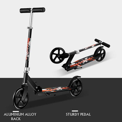 DORSA Scooters for Adults Teens, Kick Scooter with Adjustable Height Dual Suspension and Shoulder Strap Big Wheels Scooter Black, D-M-105-SC-BLACK