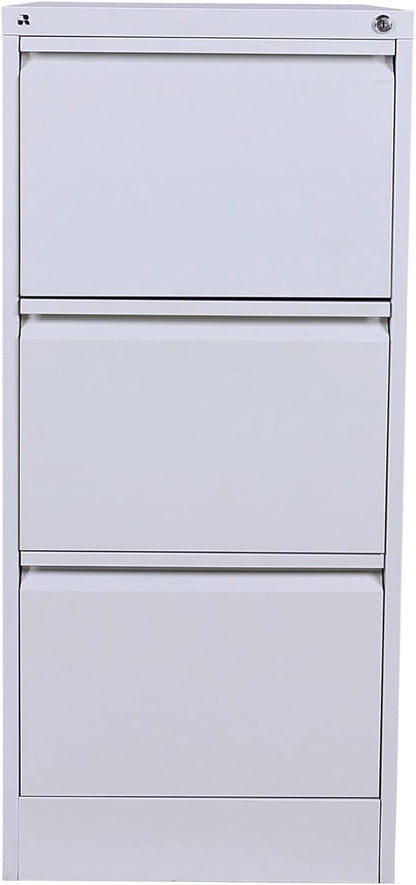 RIGID Steel Vertical Filing Cabinet Large Storage steel Cabinet, Metal Portable Cabinet with 3 Drawers for Legal (White)