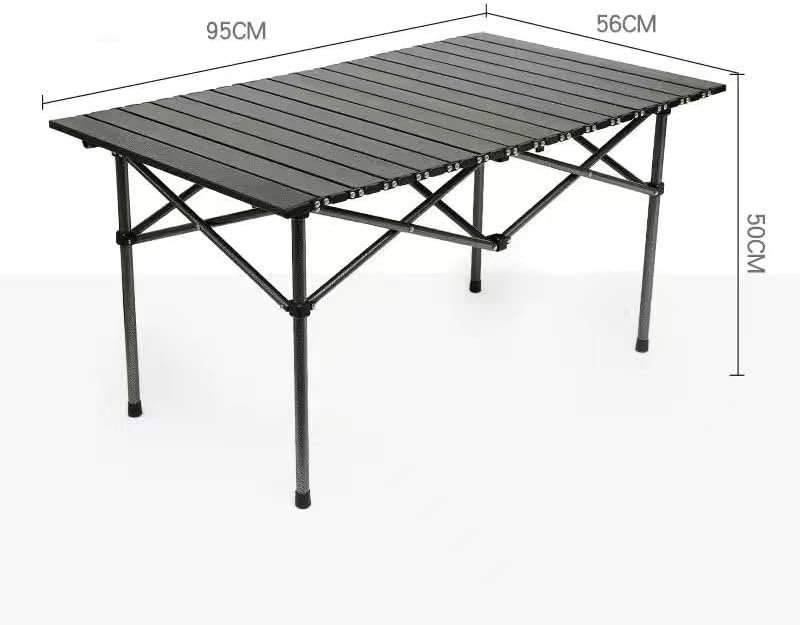 DUSALA Outdoor Folding Camping Table Portable Aluminum Table with Large Storage Organizer and Carrying Bags Collapsible Beach Table for Outdoor Camp Picnic BBQ Travel Fishing (95 * 56 * 50cm)