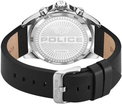 Police Malawi Hybrid Quartz Automatic Movement Watch For Men With Leather Strap 45mm