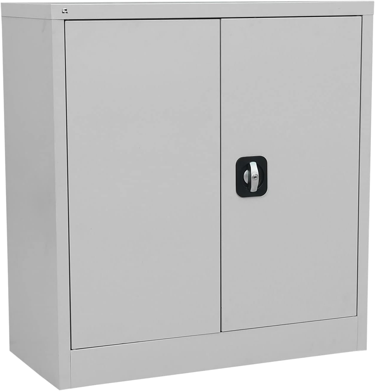 RIGID Office Cupboard Low Height, Steel Filing Cupboard, Cabinet with Shelves Storage Compartment (Black)