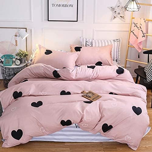 Golden Home King Size/Single Size Bedsheet duvet cover pillow case 6pcs One Set High Cotton Quality Bedding Set Kids' Duvet Covers (Blue＆Pink, Single Size)