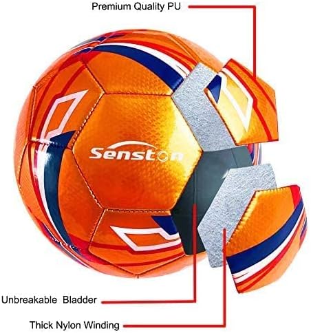 Senston Football Soccer Ball Size 5 Official Training Football Match Ball with Pump