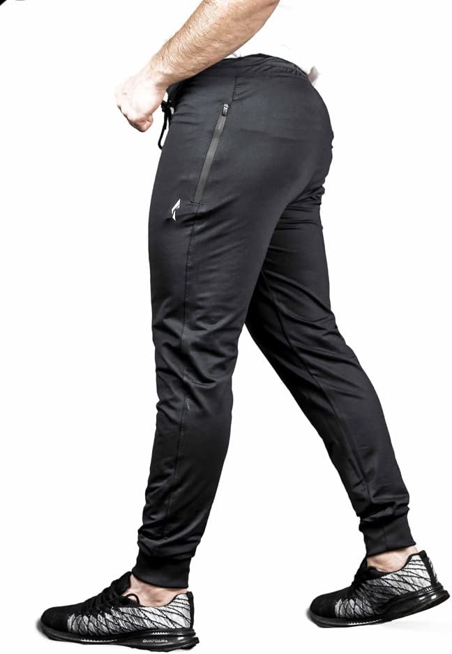 Flush Men's Joggers Workout Pants for Gym Running and Bodybuilding Athletic Quick Dry Tapered Joggers Pant with 2 Pockets