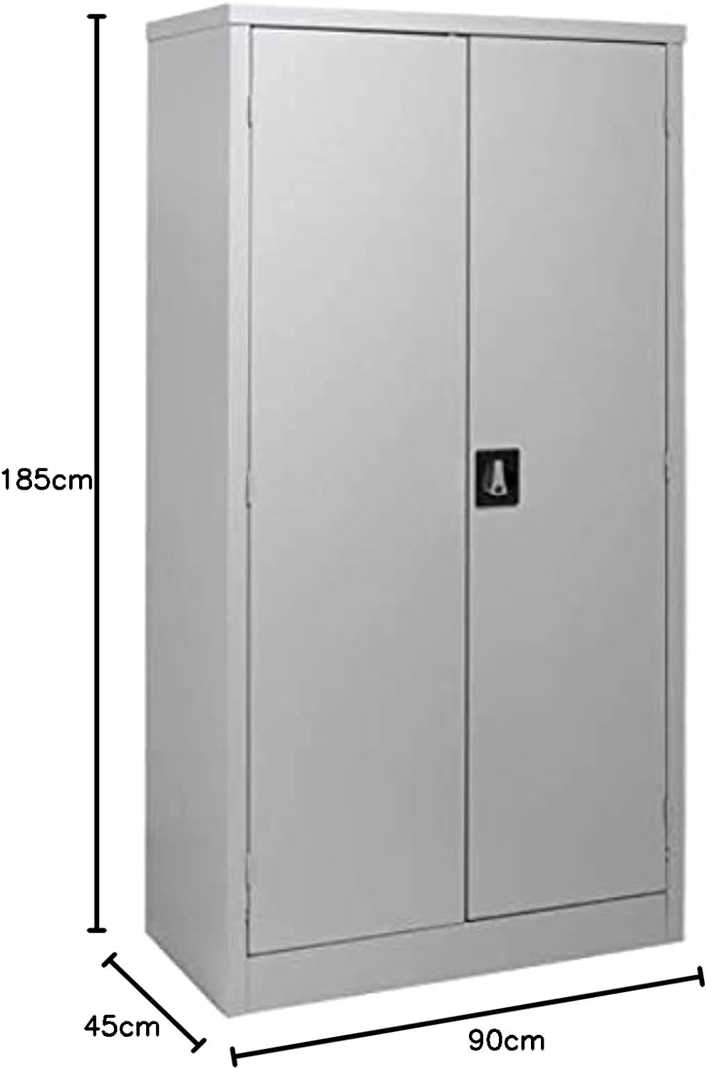 Galaxy Design Heavy Duty Two Door Glass and Steel built Cabinet Grey Color - Size ( L x D x H ) 90 x 40 x 185 cm Model GDF-FC06.