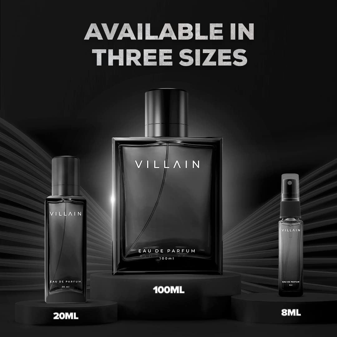 Villain Long Lasting Perfume For Men 100 Ml - Eau De Parfum Men - Premium Long Lasting Perfume & Fragrance Spray - Woody & Spicy