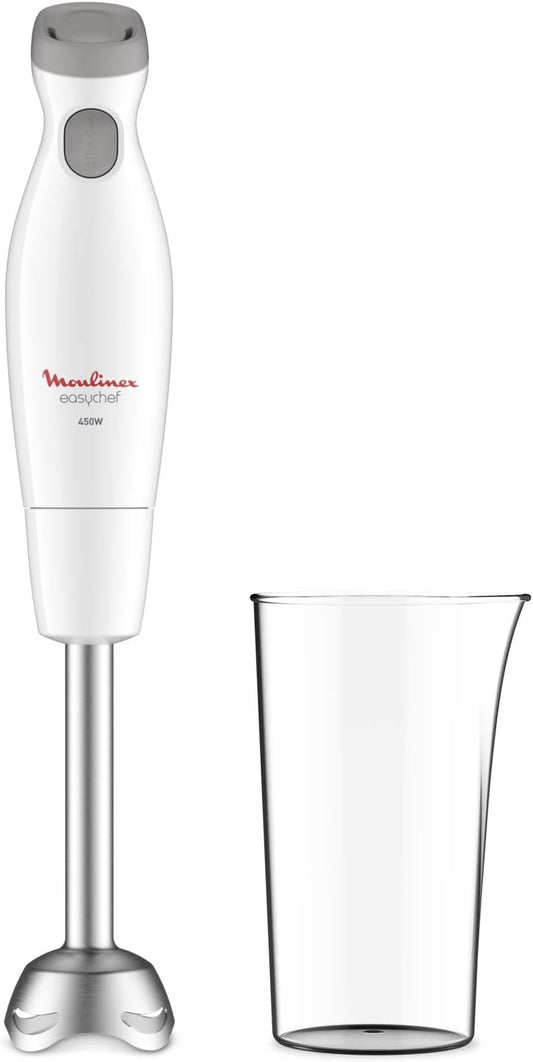 Moulinex Easy Chef Hand Blender with 800 ml Beaker, 450W, White, Plastic/Stainless Steel, DD451127