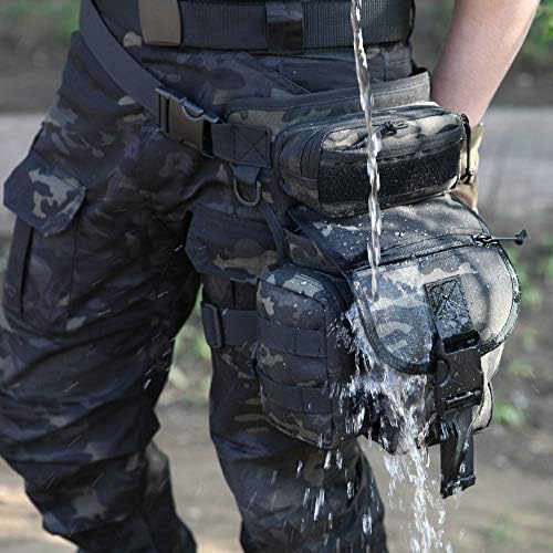 ANTARCTICA Waterproof Tactical Drop Leg Pouch Bag Type B Cross Over Leg Rig Outdoor Bike Cycling Hiking Thigh Bag multicolour