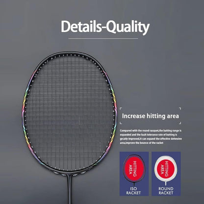 Badminton Racquet, Professional 8U 65g full carbon fiber Offensive Badminton Rackets 22-30LBS Ultralight Racquet Sports Adult, Children Badminton Racket Carrying Gift Box