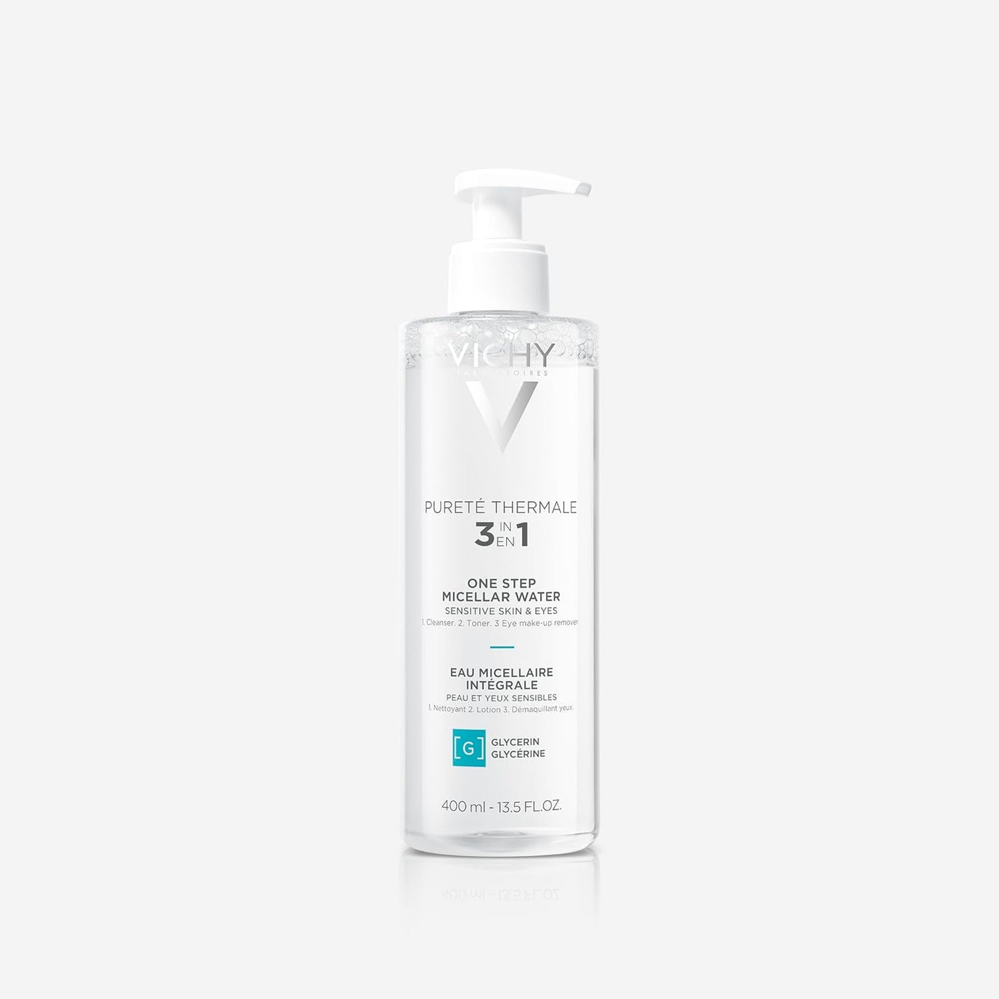 Vichy Pureté Thermale One Step Micellar Water Face Toner & Makeup Remover, Alcohol Free Facial Cleanser with Vitamin B5, Non-Drying for Sensitive Skin