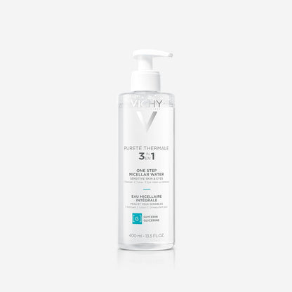 Vichy Pureté Thermale One Step Micellar Water Face Toner & Makeup Remover, Alcohol Free Facial Cleanser with Vitamin B5, Non-Drying for Sensitive Skin