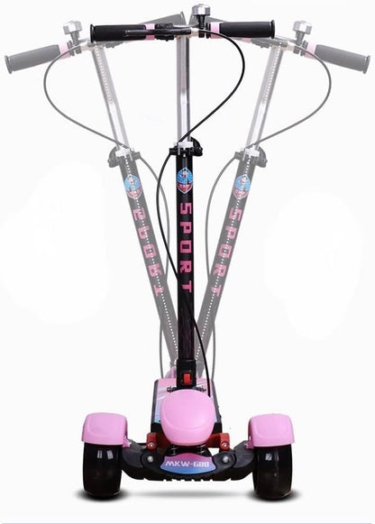 HONELEVO Kick Scooter Three Wheels, 5 Adjustable Height with LED Flashing Light and Music, For Children Age 3 Years and Up