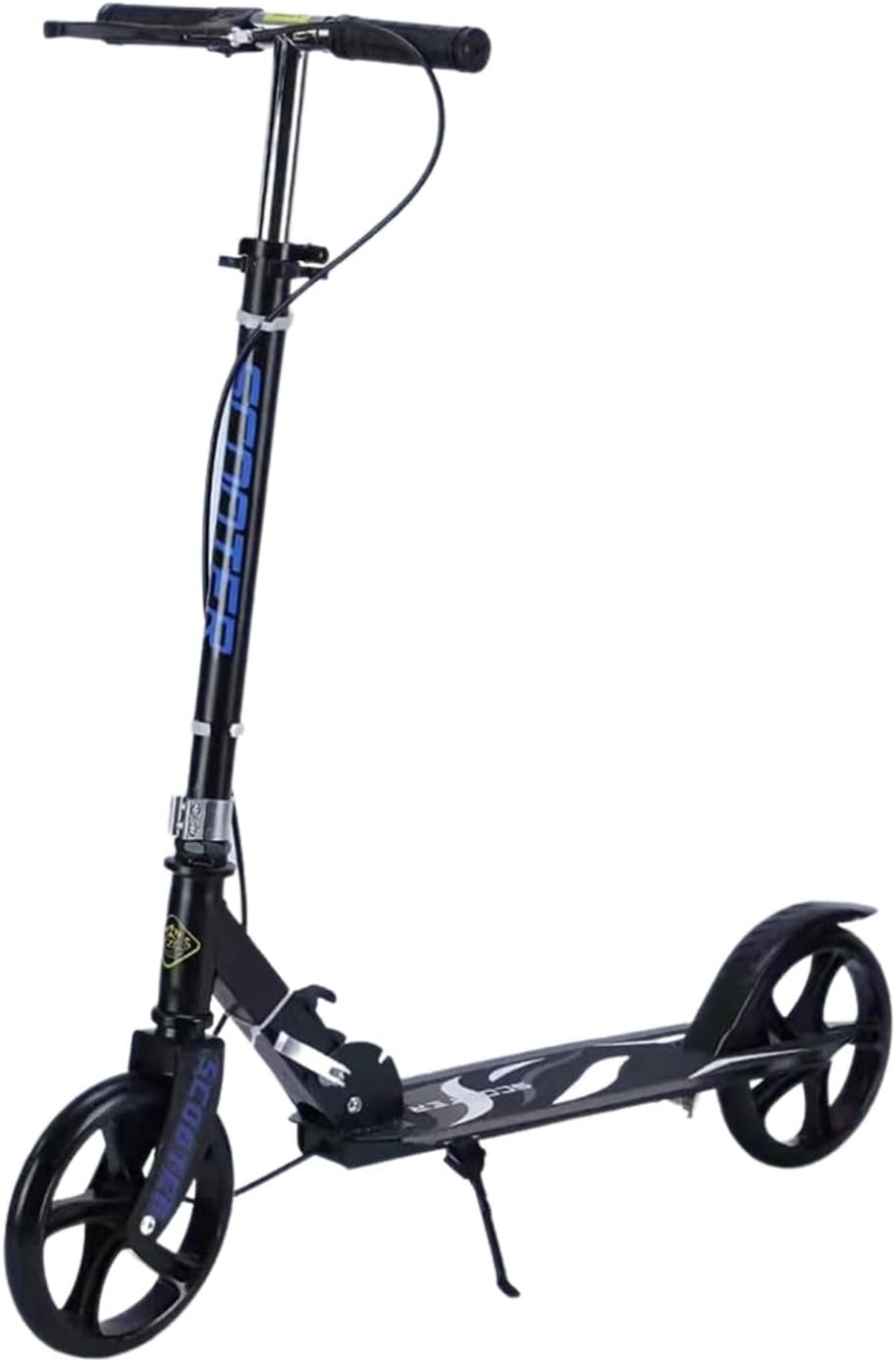 DORSA Scooters for Adults Teens, Kick Scooter with Adjustable Height Dual Suspension and Shoulder Strap Big Wheels Scooter Black, D-M-105-SC-BLACK