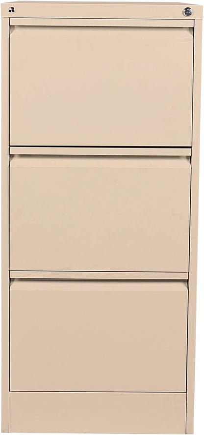 RIGID Steel Vertical Filing Cabinet Large Storage steel Cabinet, Metal Portable Cabinet with 3 Drawers for Legal (White)