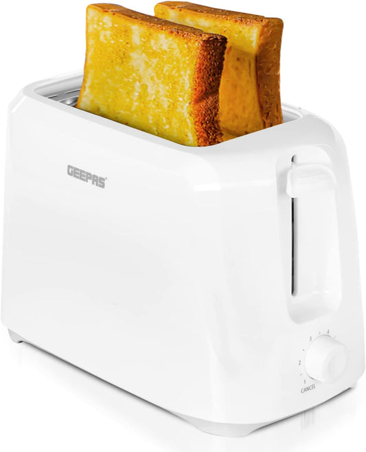 Geepas 2 Slice Bread Toaster, Variable Browning Setting, GBT36515 | Cancel Function | Removable Crumb Tray | Wide Slots and High Lift Feature | Cord Storage