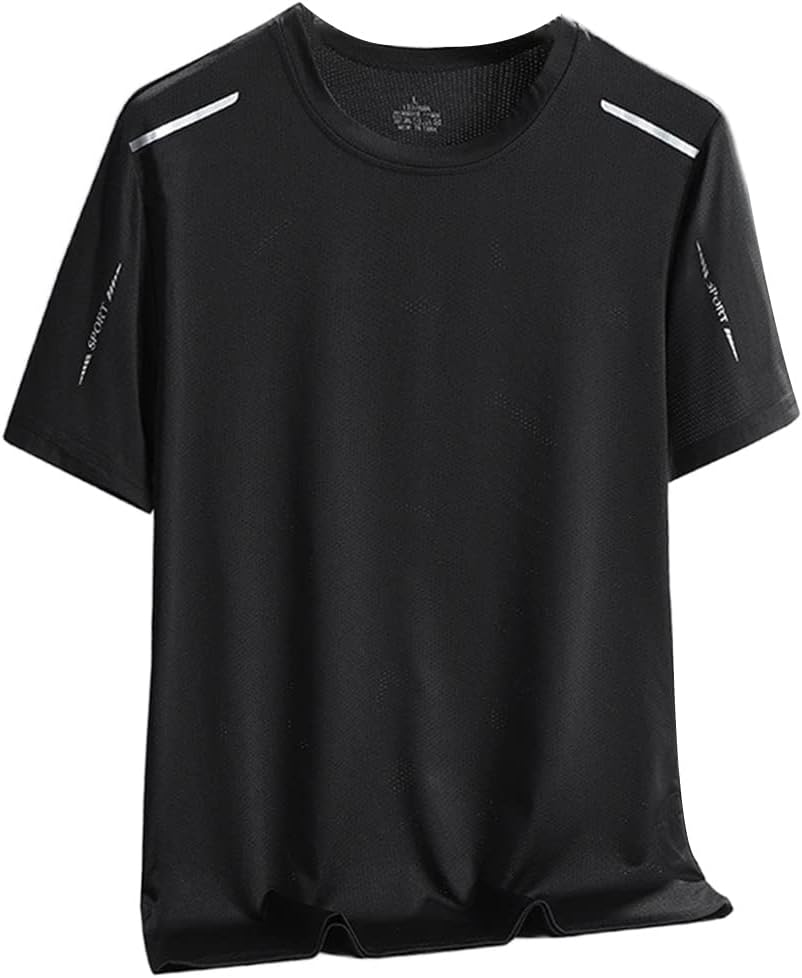 Dress Cici Men's Polyester Short Sleeve Sport T Shirts, Mesh Breathable Fabric, Quick Dry, Round Neck for Football, Running, Gym etc.