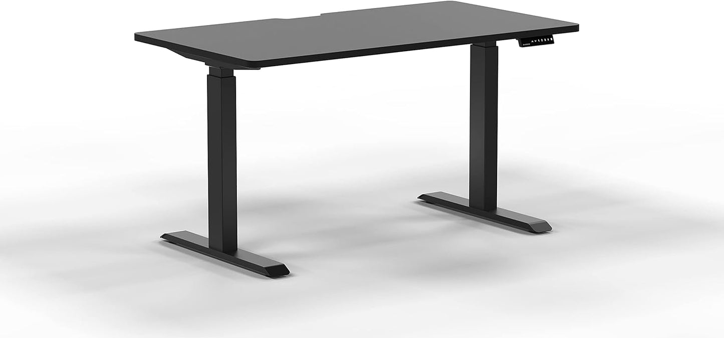 Navodesk Height Adjustable Computer Gaming Desk Workstation, Bluetooth Enabled Black Frame + Top (White, 47 x 30 inch)