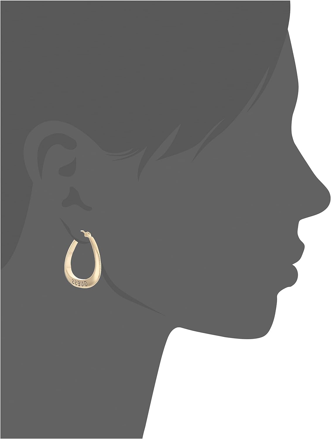 GUESS Basic Small Oval Logo Hoop Earrings