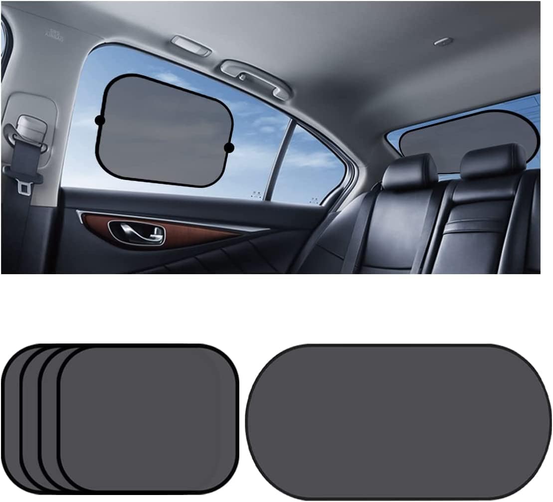 Car Rear Window Sunshade with Suction Cup, 2 Pcs Sun UV Rays Protection for Car Back Window, Sunlight Shield Blocker Mesh Cover for Rear Facing Seats, Car Accessories for Pets/Children (39"x19"/Rear)