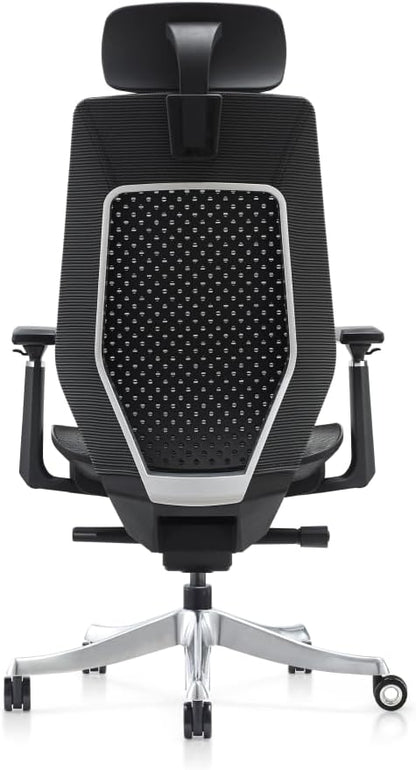 Navodesk ROVER Chair, Full Mesh Modern Office Chair with Chrome Base - Ergonomic Adjustable Office Chair With 3D Armrests - High Back Chair With Breathable Mesh Seat (COOL GREY)