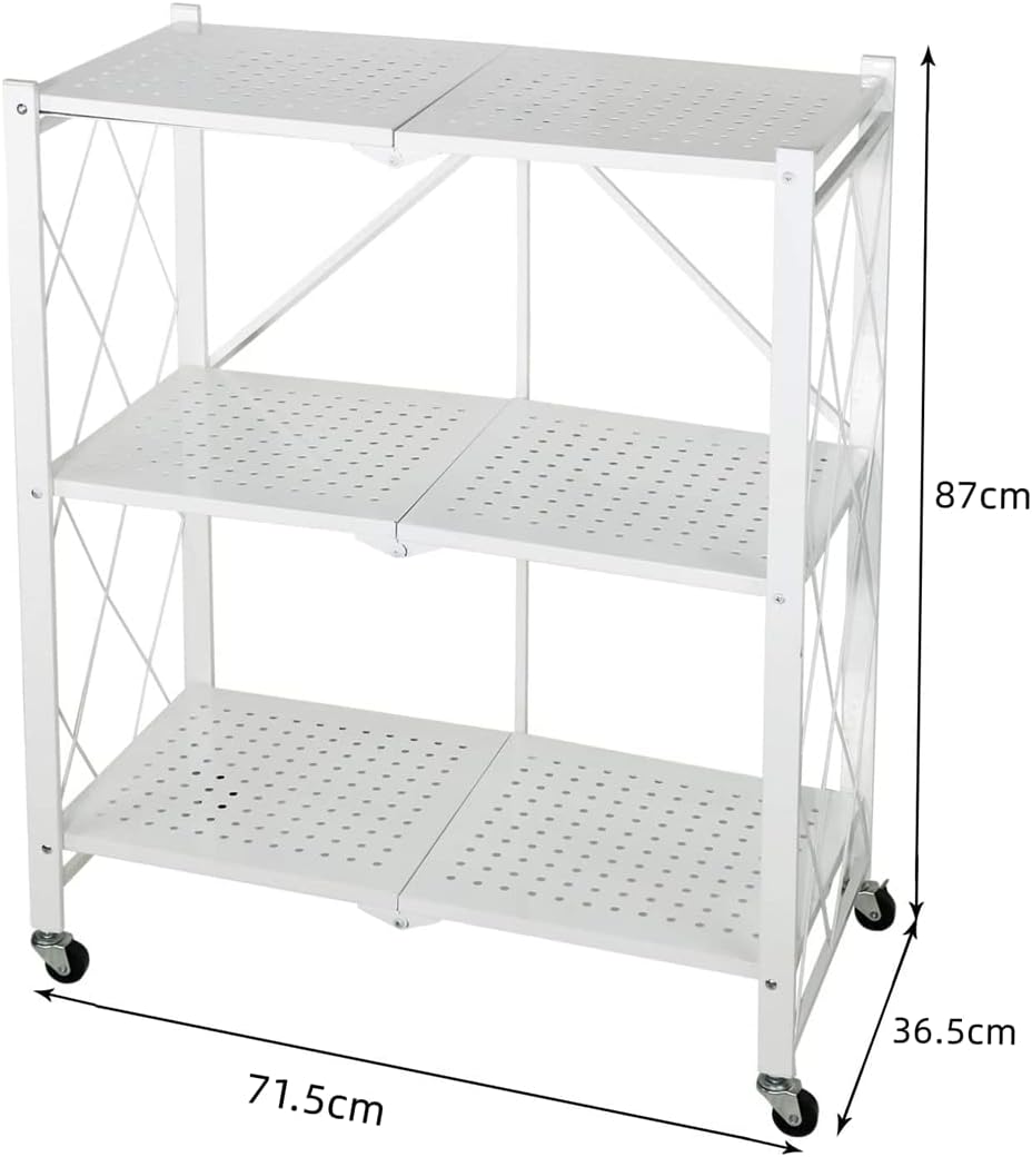 SKY-TOUCH Foldable Storage Organizer 5 Tier, Storage Shelves Kitchen Cabinet Storage Rack, Shelf Storage Multipurpose Rack for Living Room Bedroom Kitchen Garage Black 35x72x160.5cm