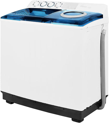 Super General 12 kg Twin-tub Semi-Automatic Washing Machine, White/Blue, efficient Top-Load Washer with Lint Filter, Spin-Dry, SGW-125, 95 x 58 x 103.5 cm, 1 Year Warranty