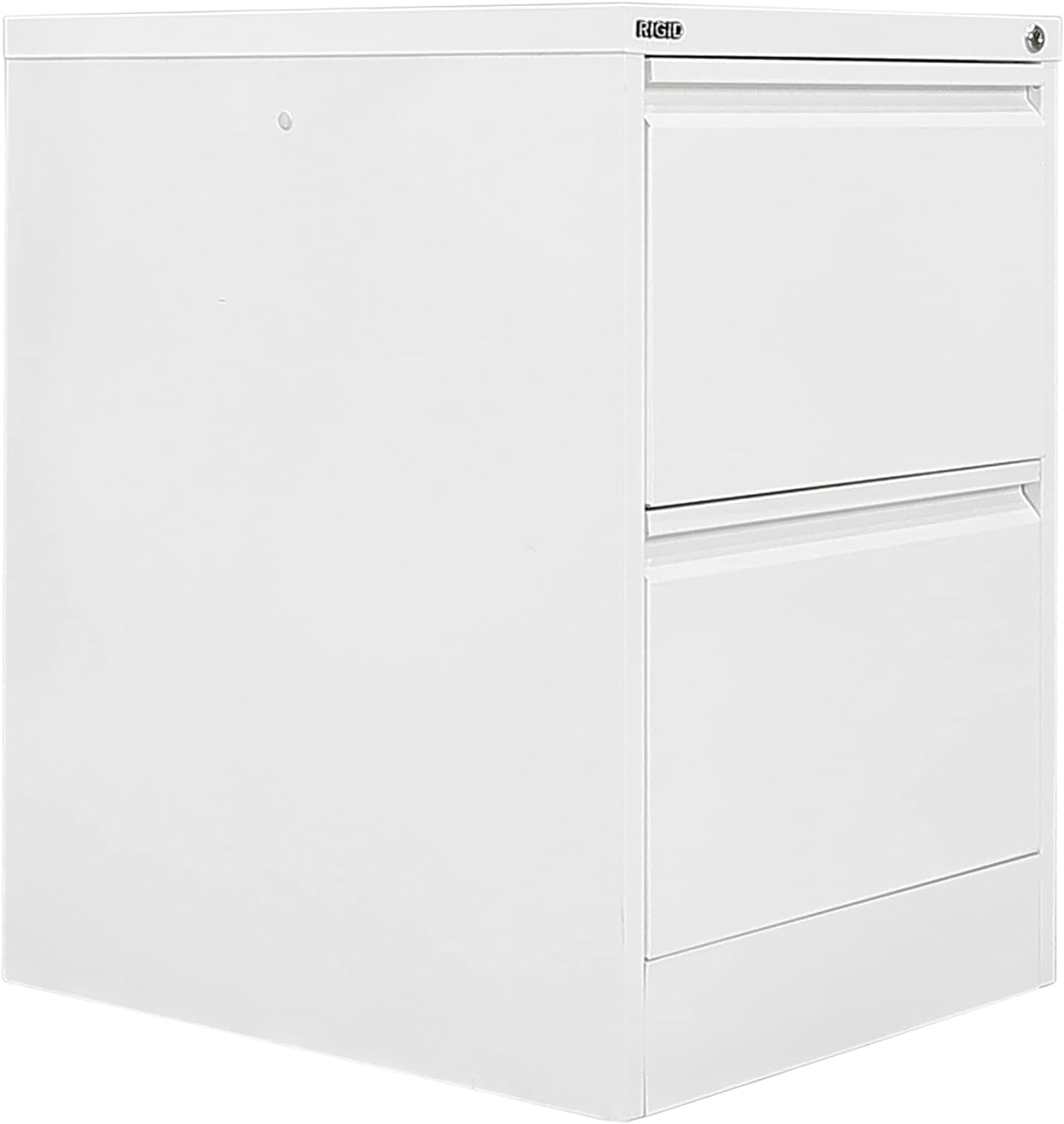 RIGID Steel Vertical Filing Cabinet Large Storage steel Cabinet, Metal Portable Cabinet with 2 Drawers for A4/Lette (White)