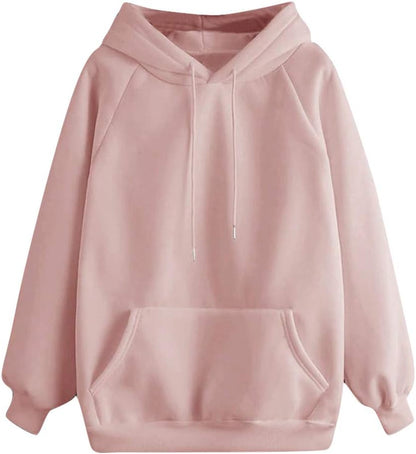 Women Hoodie Sweatshirt Fankle Sale Long Sleeve Drawstring Solid Tops Blouse Coat with Pockets