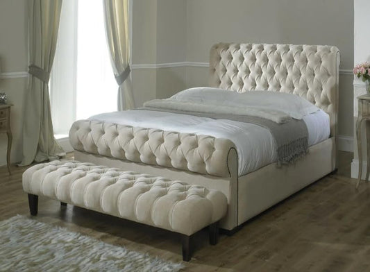 Luxury Tufted Bed With Ottoman Bnech (Double 120x200)