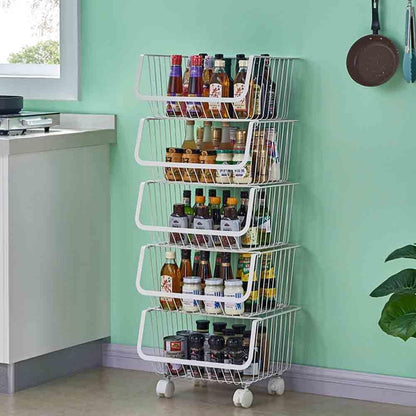 BEONE 5-Tier Wire Storage Shelving Rack Unit for Home Bathroom Kitchen, 5 Shelves Metal Kitchen (5-Tier, Black) Black 7323