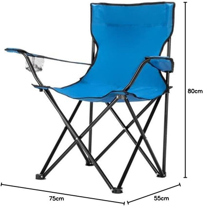 Egardenkart Camping Chair, Folding Camping Chairs for Adults with Armrests and Cup Holder and Carrying Bag, Lightweight Portable for Beach, Perfect for Caravan trips, BBQs, Garden, Picnic, (Red)