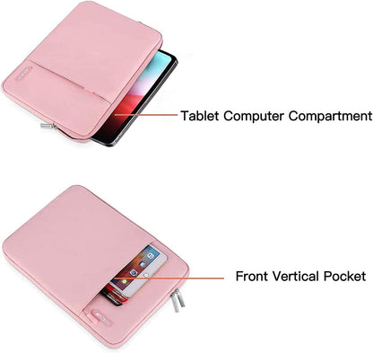 MOSISO Tablet Sleeve Case Compatible with iPad 10th 10.9 inch/Air 5th 10.9 / Pro 11 M2 / 9/8/7 10.2 / Air 4 10.9/Air 3 10.5/9.7,Polyester Vertical Bag, Pink