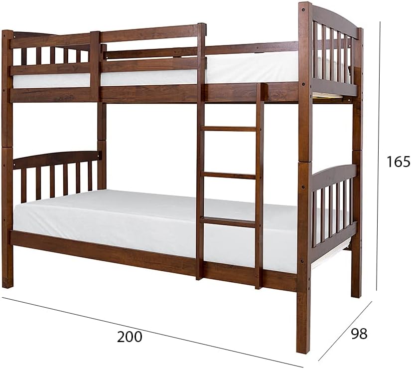 Solid Wood Bunk Bed, Kids Bed With Full Safety 90X190 Cm