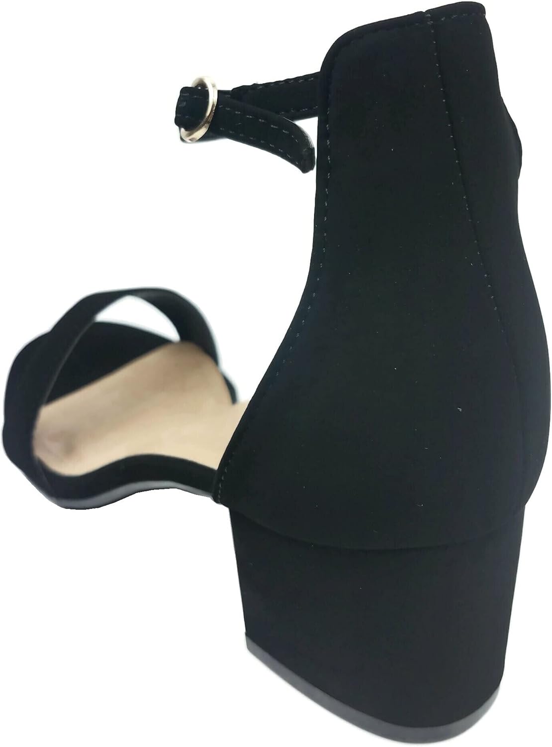 Over the Toe Strap Ankle Wrap Strap Heel Open Toe Block 2' Heel