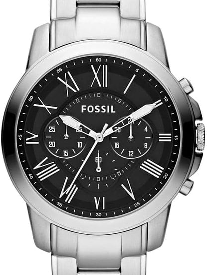 Fossil Men's 44mm Grant Roman Stainless Steel Watch