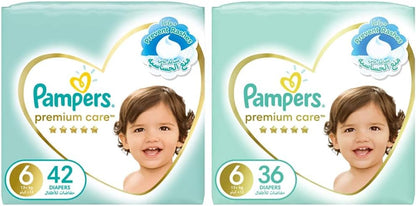 Pampers Premium Care Taped Baby Diapers, Size 6, 13+kg, Unique Softest Absorption for Ultimate Skin Protection, 120 Count