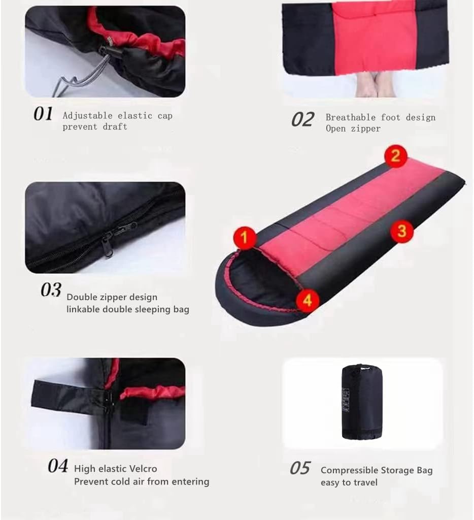 COOLBABY Widened Sleeping Bag - Lightweight Waterproof Warm Adult Camping Sleeping Bag with Compression Bag, Backpack Sleeping Bag for Outdoor Camping, Hiking and Traveling