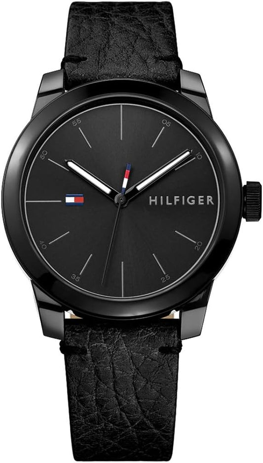 Tommy Hilfiger Mens Quartz Watch, Analog Display and Leather Strap 1791384