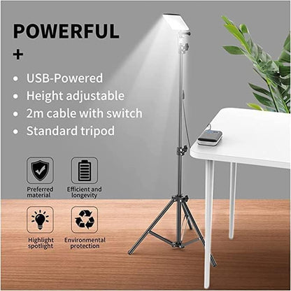 LED Camping Light with Telescopic Tripod,USB Powered Work light,Portable Outdoor Lamp for Emergency Repair,Garden,Tent and Travel Lighting Black, CL01, LED Fishing Light