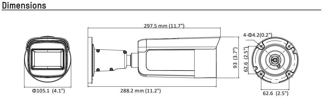 HIKVISION DS-2CD2643G1-IZS 4MP Outdoor IR Varifocal Network Bullet Camera with 2.8 to 12 mm Motorized Varifocal Lens