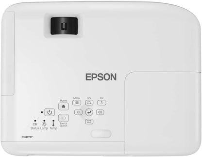 Epson CO-W01 WXGA Projector, 3LCD technology, 3,000 lumen brightness, 378inches screen size, White, Compact